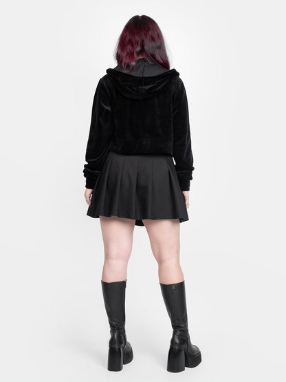 Batcave Velvet Cropped Hoodie