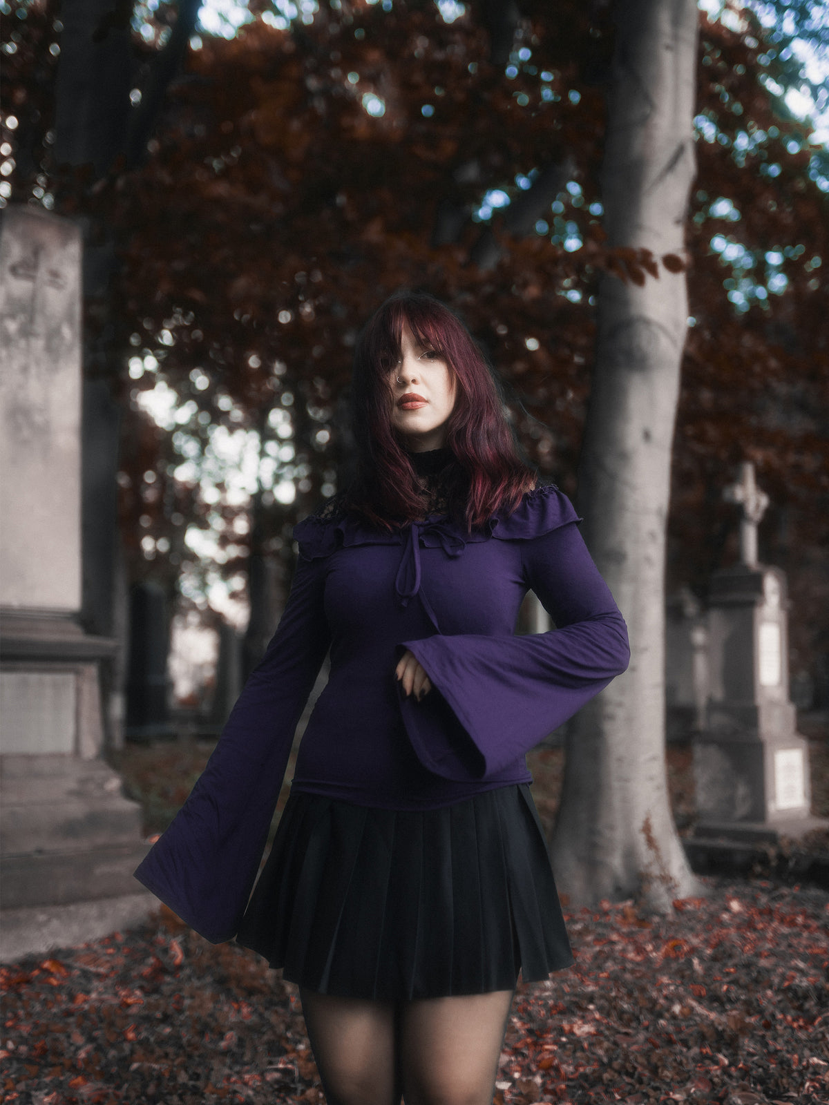 Fioletowa bluzka off shoulders Enchant