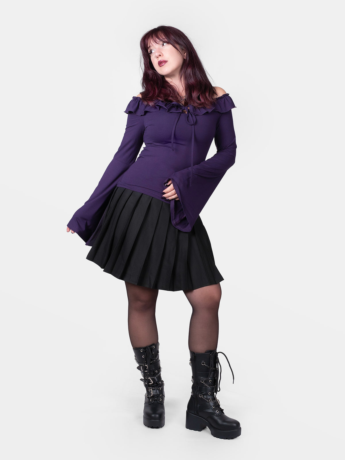 Fioletowa bluzka off shoulders Enchant