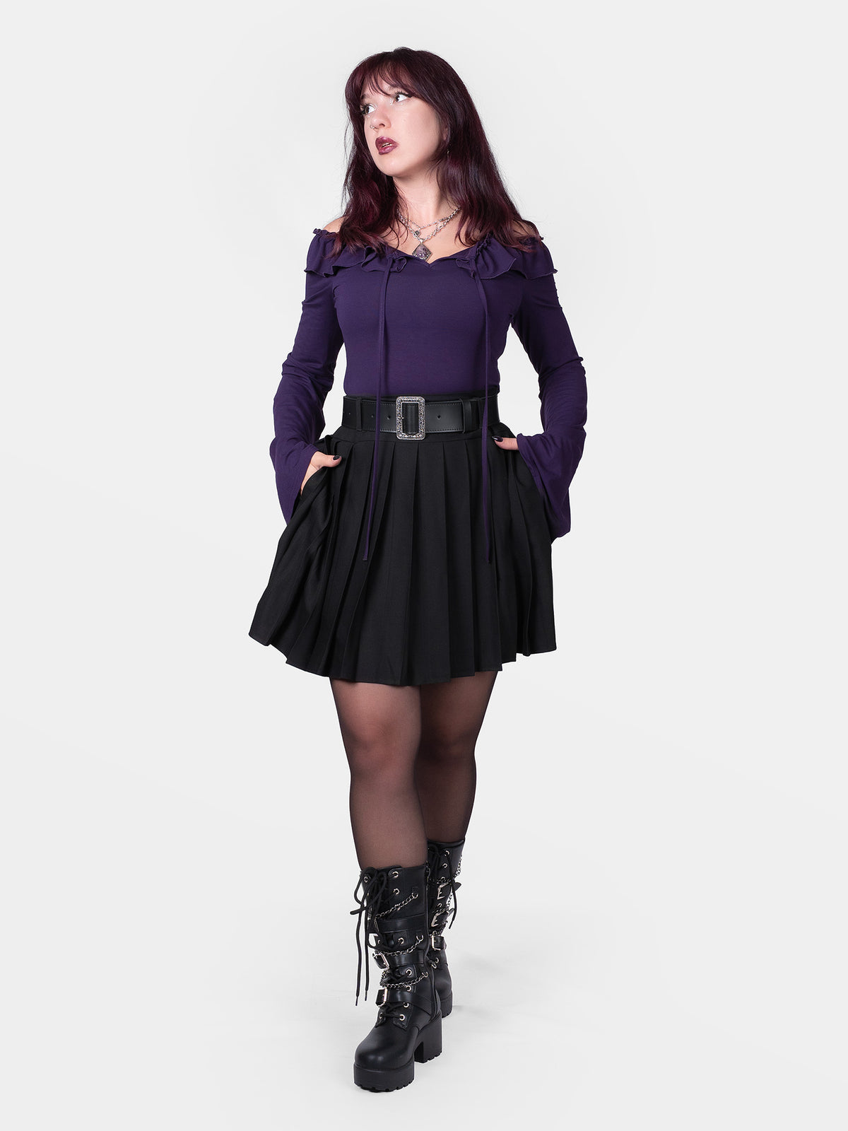 Fioletowa bluzka off shoulders Enchant