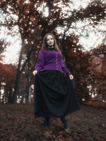 Fioletowy kardigan z bufkami Lenzing™ Ecovero Esther