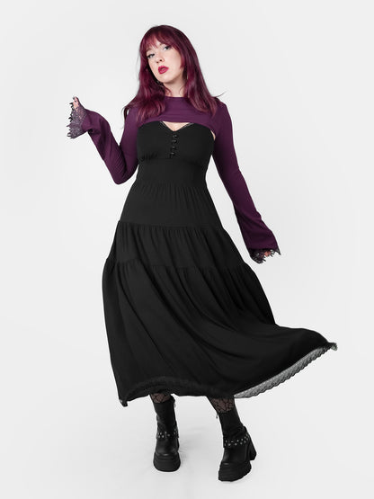 Fioletowe bolerko z szerokimi rękawami Whimsy