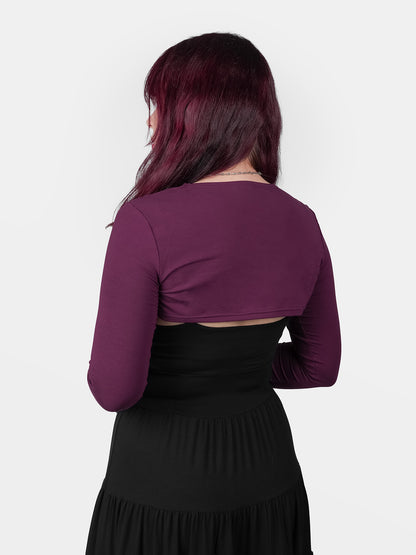 Fioletowe bolerko z szerokimi rękawami Whimsy
