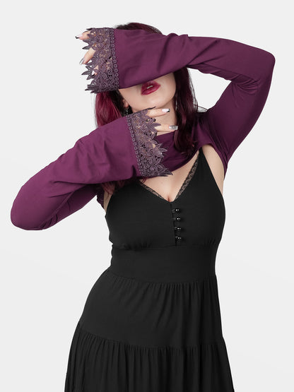 Fioletowe bolerko z szerokimi rękawami Whimsy