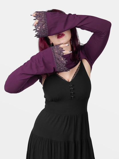 Fioletowe bolerko z szerokimi rękawami Whimsy