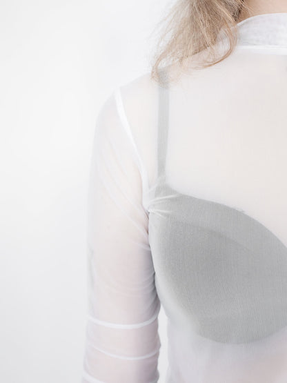 Biały mesh top