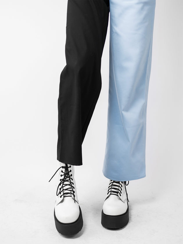 TALL Szerokie, czarno-błękitne spodnie