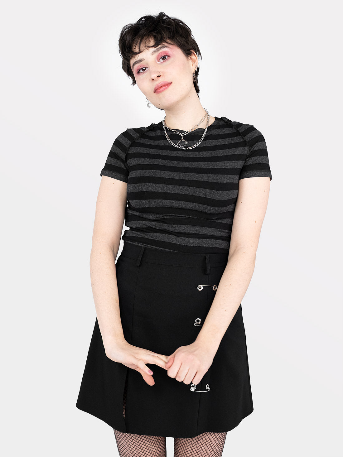 Spódnica mini z agrafkami Courtney