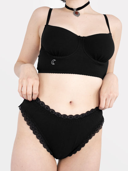 Figi z koronką z bawełny organicznej Charm