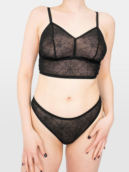 Bralet z tiulu w pajęczynę Salem
