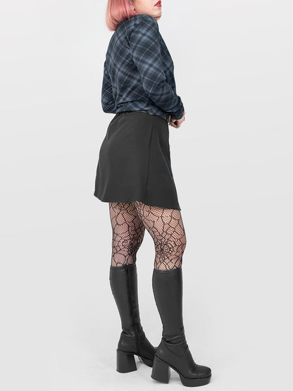 Spódnica mini z wycięciami w kratę Oddity